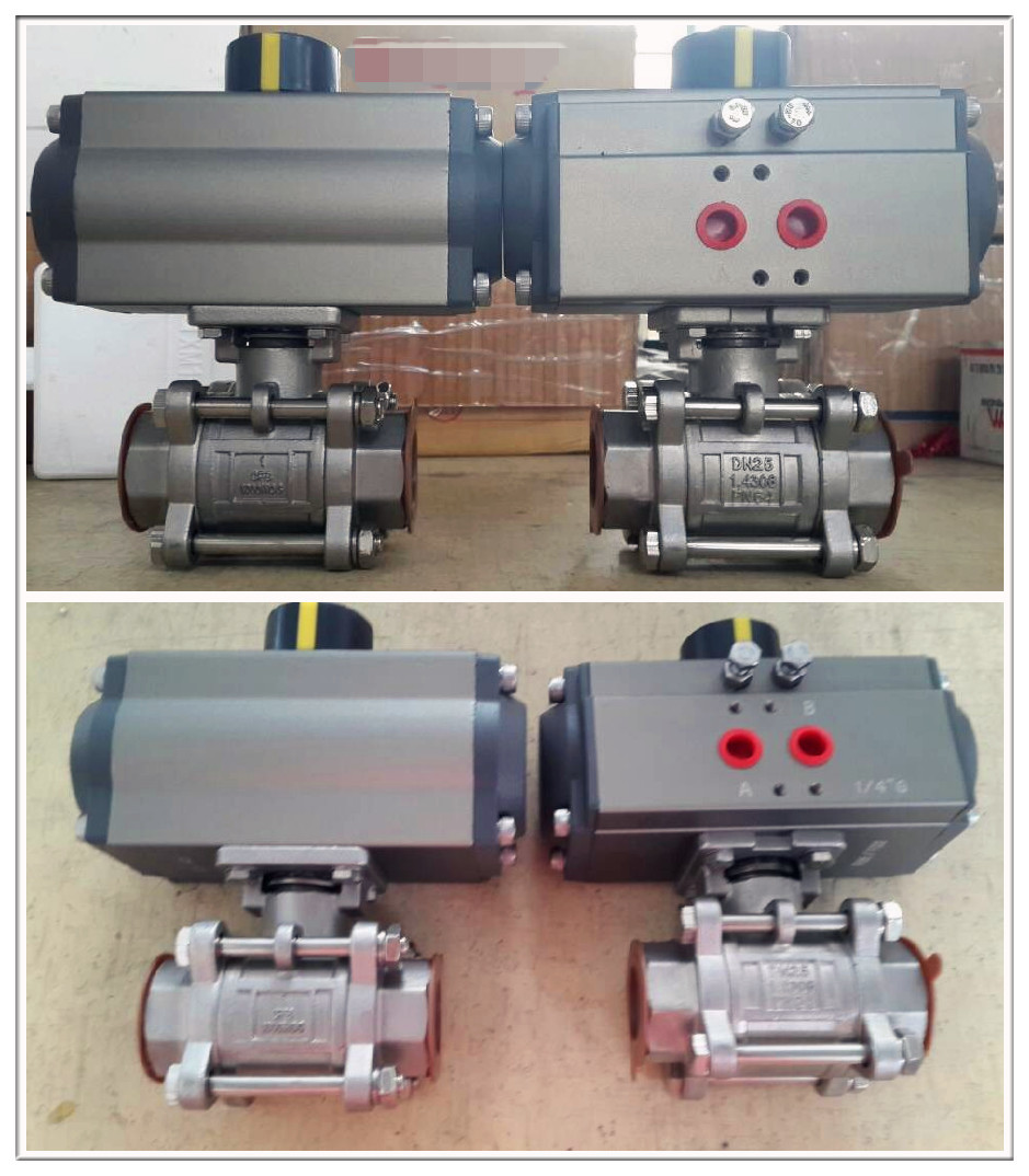 Double action or spring return rack and pinion pneumatic rotary