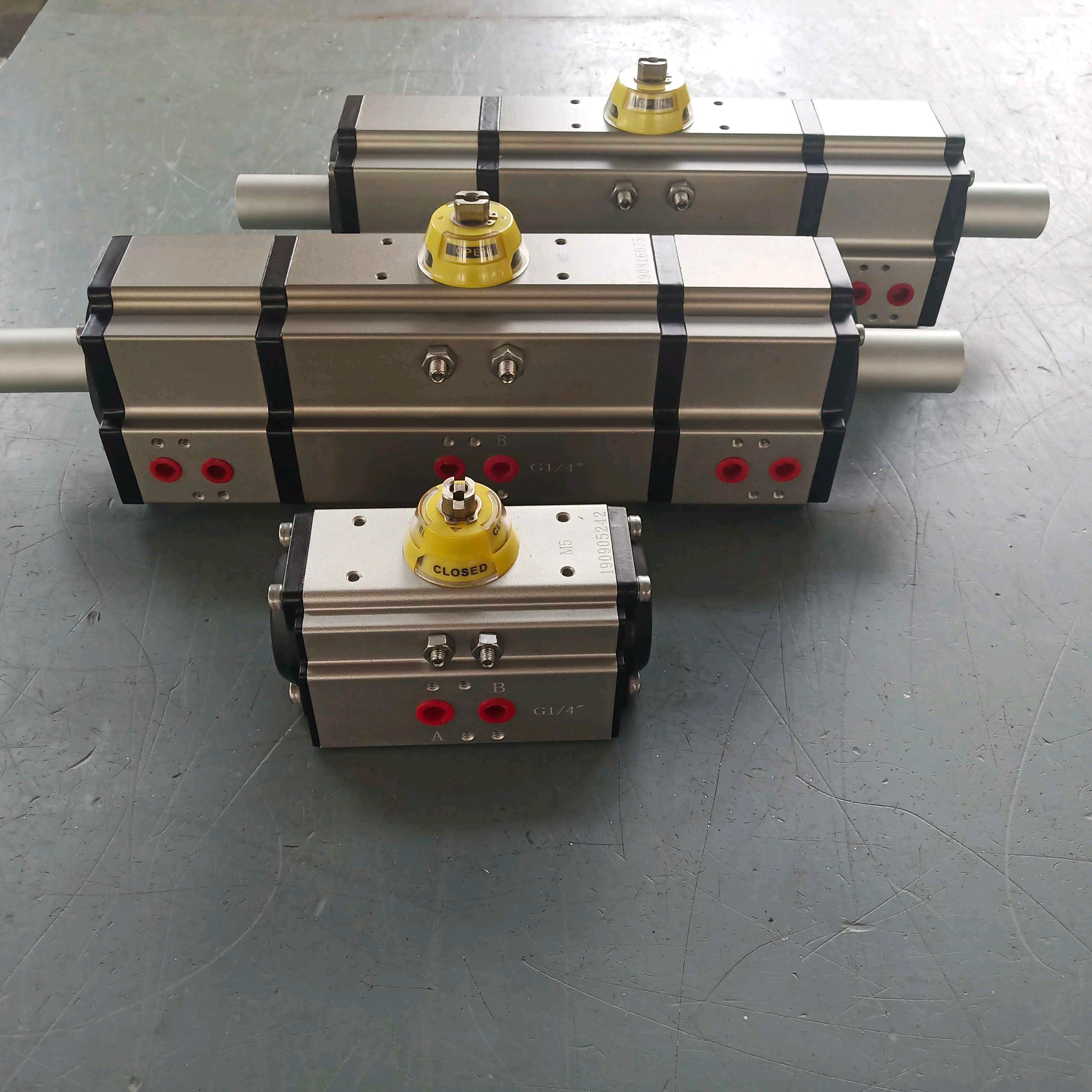 single acting spring return aluminum pistons pneumatic rotary actuators