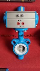 pneumatic rotary butterfly valve with pneumatic actuator
