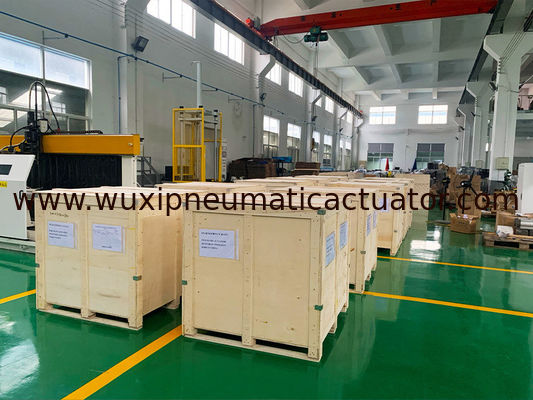 Silver Colour AT Series  Pneumatic Rack And Pinion Actuator Pneumatic Actuator Control Valves