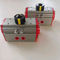aluminum alloy single and double acting pneumatic rotary actuator with red caps